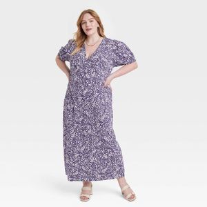 Midi Dress A New Day Crepe Dress Women's Crepe Short Sleeve Midi